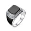 Серебряное мужское кольцо с черной вставкой 23611548